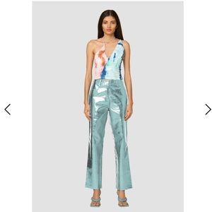 Amy Lynn metallic blue pants